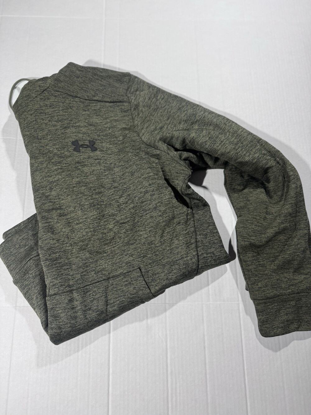 Under Armour Storm Men’s M Heather Gray Fleece Pullover Hoodie Logo Pockets